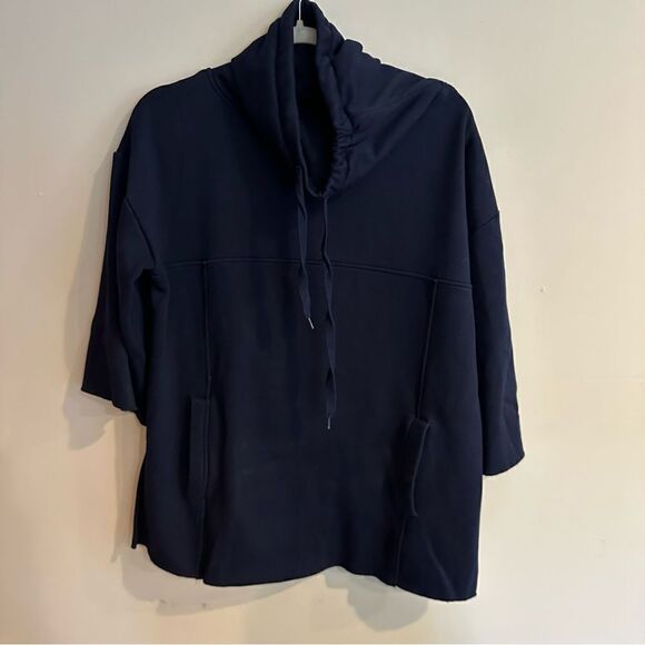 UGG Astrid fleece lined poncho sweatshirt XS/S navy - Picture 3 of 8